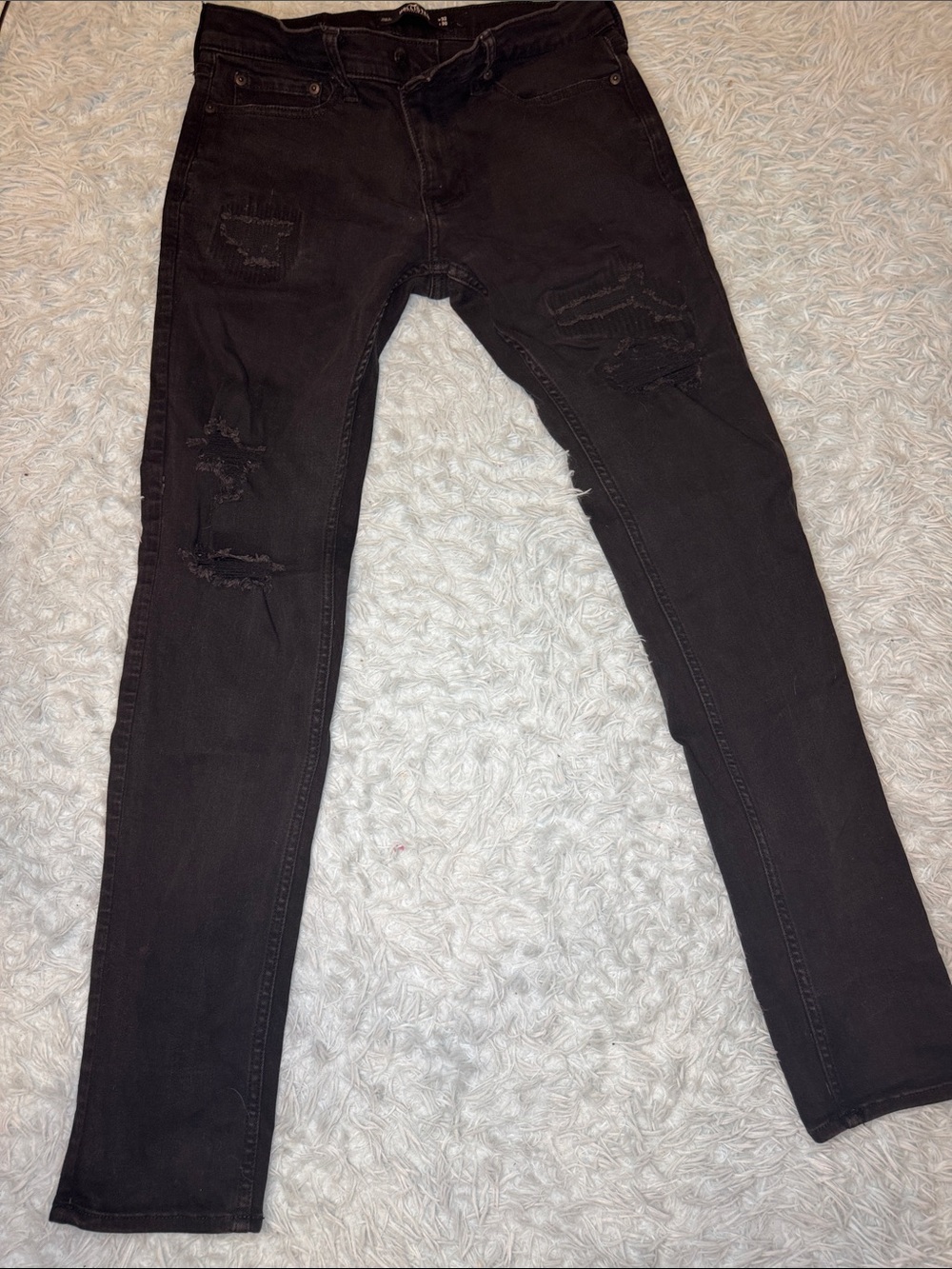 Hollister Men’s Black Skinny Ripped Jeans 32x30